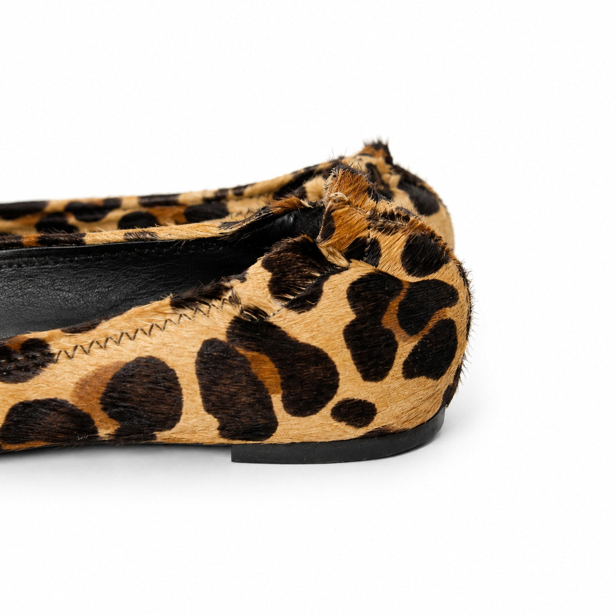 100% Genuine Leather and Calf Hair Tory Burch Reva Leopard Ballet Flats Size 7