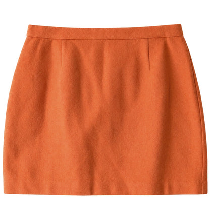 Sisley Orange Wool Blend Mini Skirt Lined Made in Italy Size 42 IT US 6