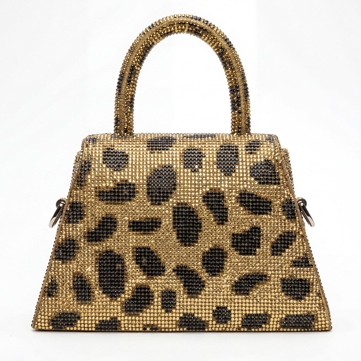 Nina Zarqua Crystal Mini Bag Leopard Rhinestone Crossbody Purse Statement Bag