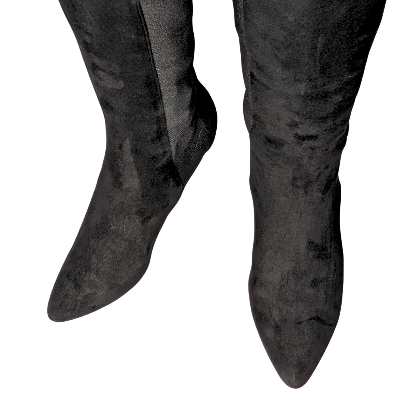 Jimmy Choo Faith 85 Black Suede Ankle Boots with Stretch Panels IT 37.5