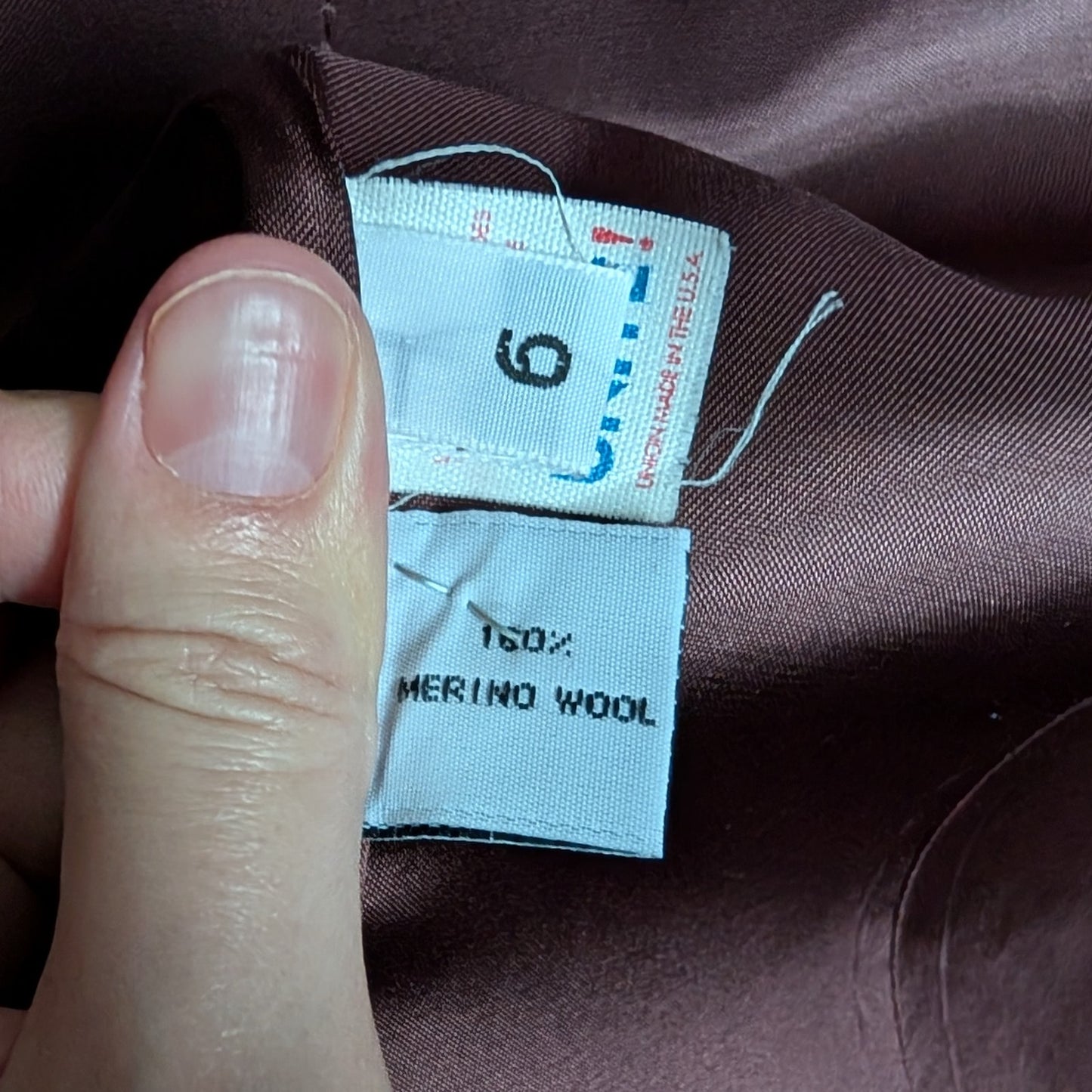Perry Ellis 100% Merino Wool A-Line Princess Coat Chocolate Brown