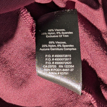 Babaton Aritzia Burgundy Cap Sleeve Sheath Dress Stretch Back Zip Size 4