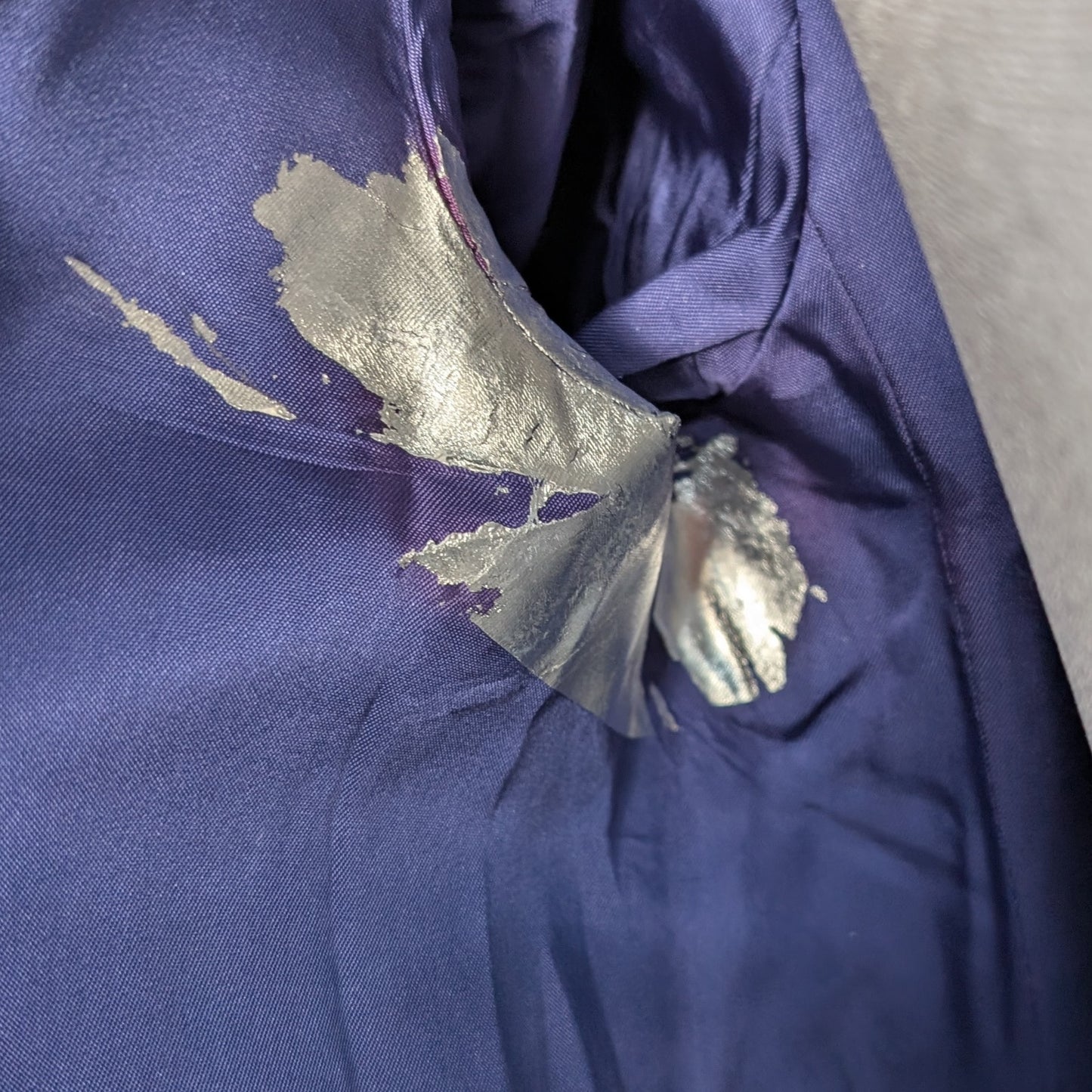 Silver Brush Strokes Minimalist Long Coat