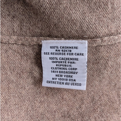 Magaschoni 100% Cashmere Mock Neck Sweater Dress, Taupe Beige, Size XL