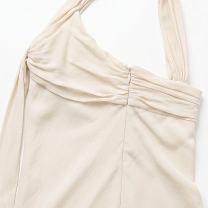 100% Silk Ivory Sleeveless Twist Front Camisole TopSize M