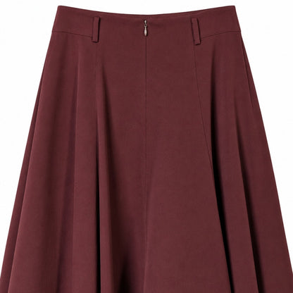 100% Pure Wool Linda Allard Ellen Tracy Maxi Skirt Burgundy Size 6