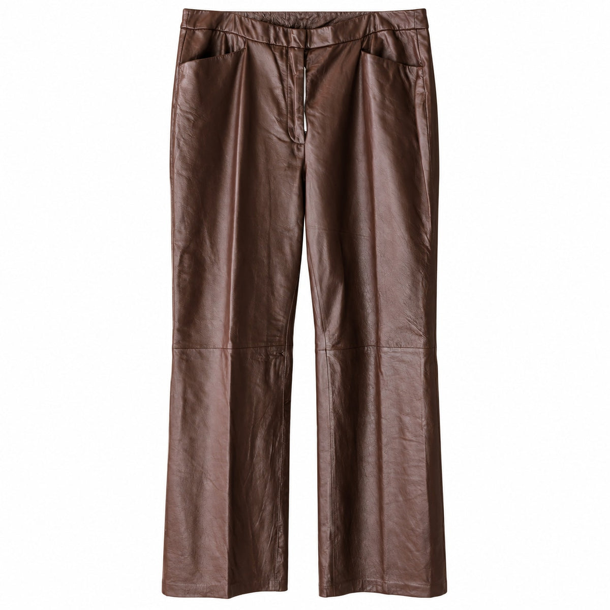 NWT Chadwick's Brown Genuine Leather Pants Straight Leg Lined Size 16 Tall