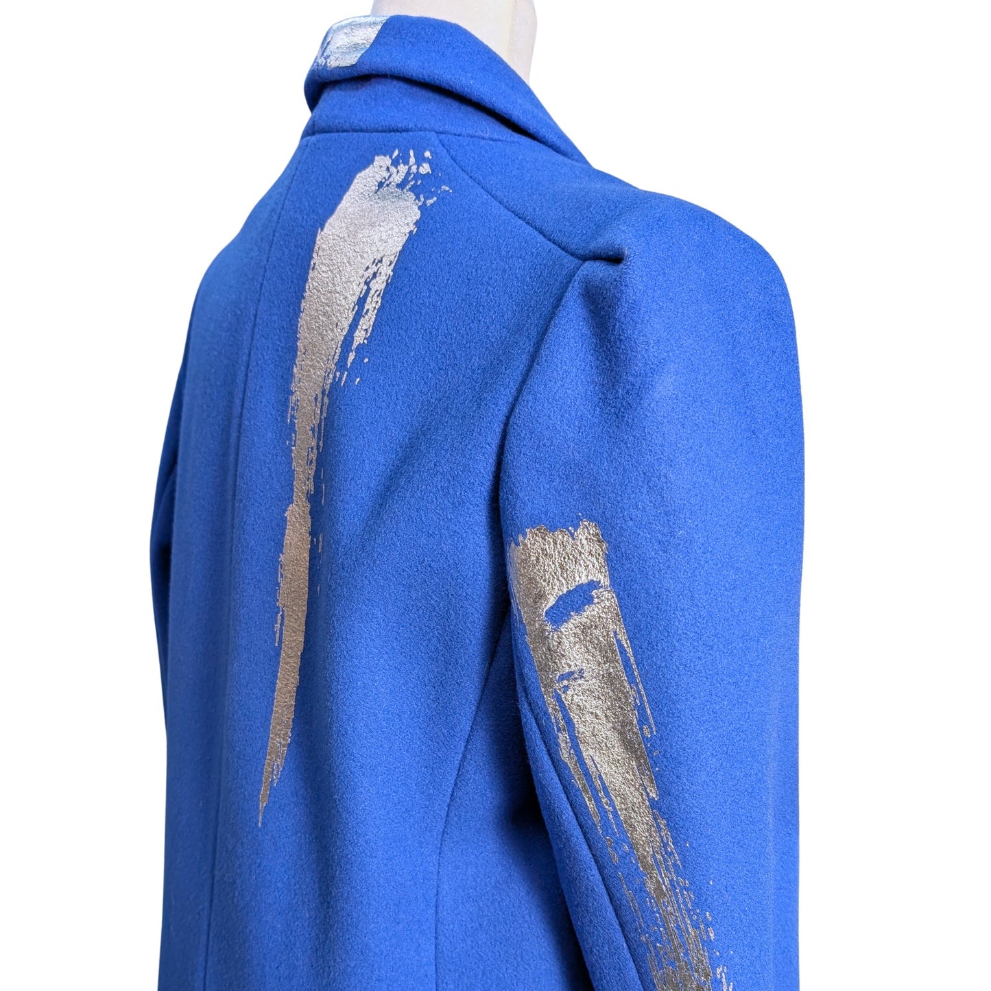 Silver Brush Strokes Minimalist Long Coat