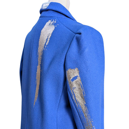 Silver Brush Strokes Minimalist Long Coat