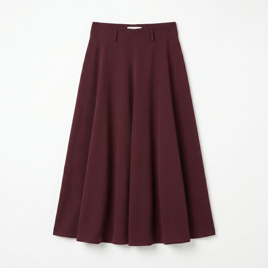 100% Pure Wool Linda Allard Ellen Tracy Maxi Skirt Burgundy Size 6