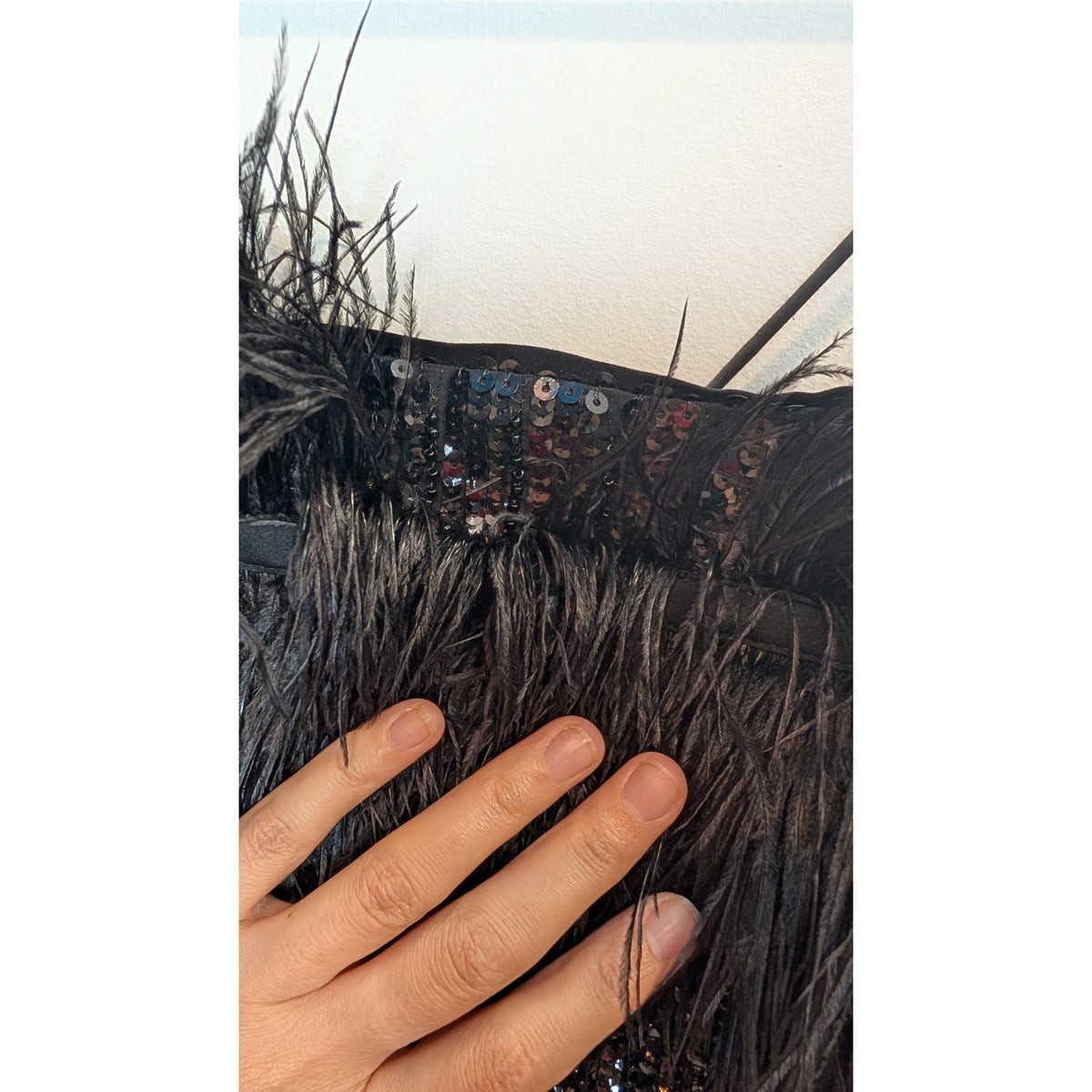 NBD Revolve Sequin Feather Black Mini Dress