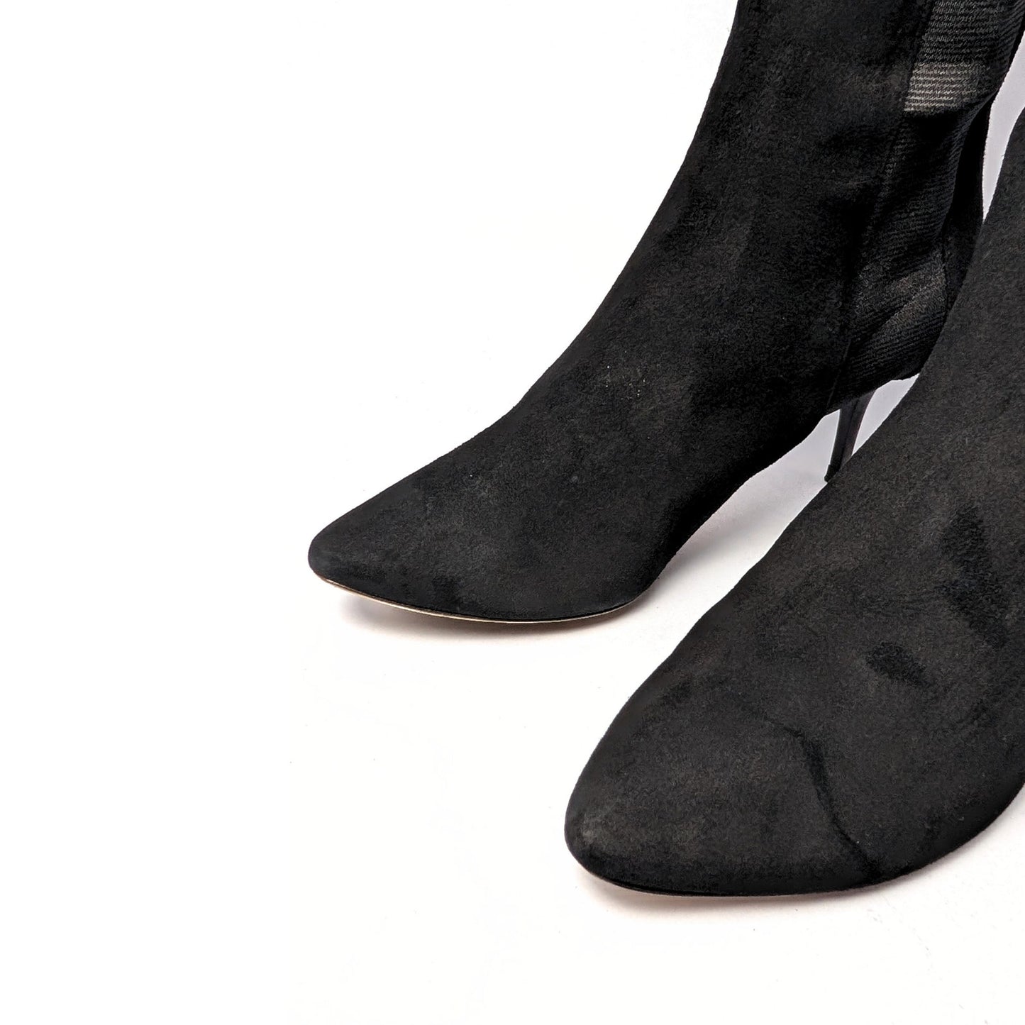 Jimmy Choo Faith 85 Black Suede Ankle Boots with Stretch Panels IT 37.5