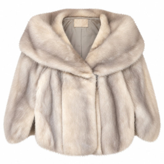 Vintage Evans Chicago Genuine Mink Fur Cape Capelet Blonde Silver