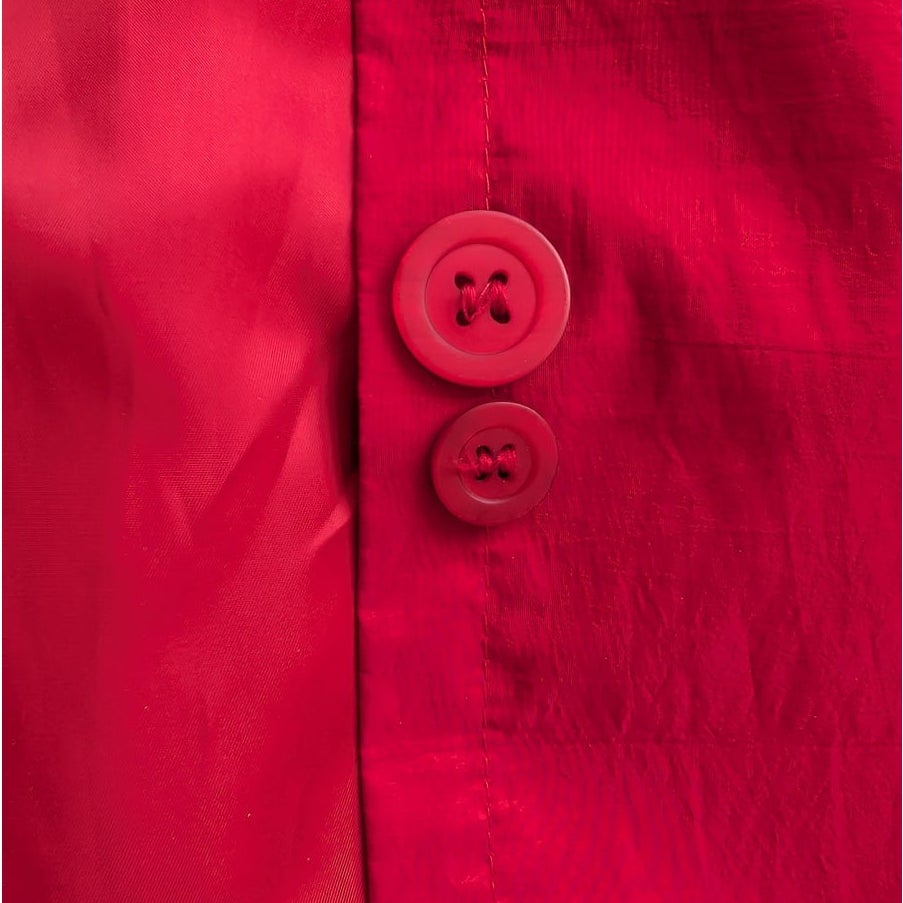 Vintage Jones New York Red Trench Coat Belted Zip Out Wool Liner Made in USA