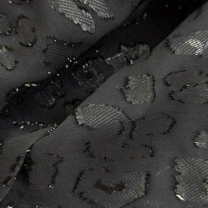 Equipment Paris Black Silk Metallic Leopard Blouse | Sheer Silk