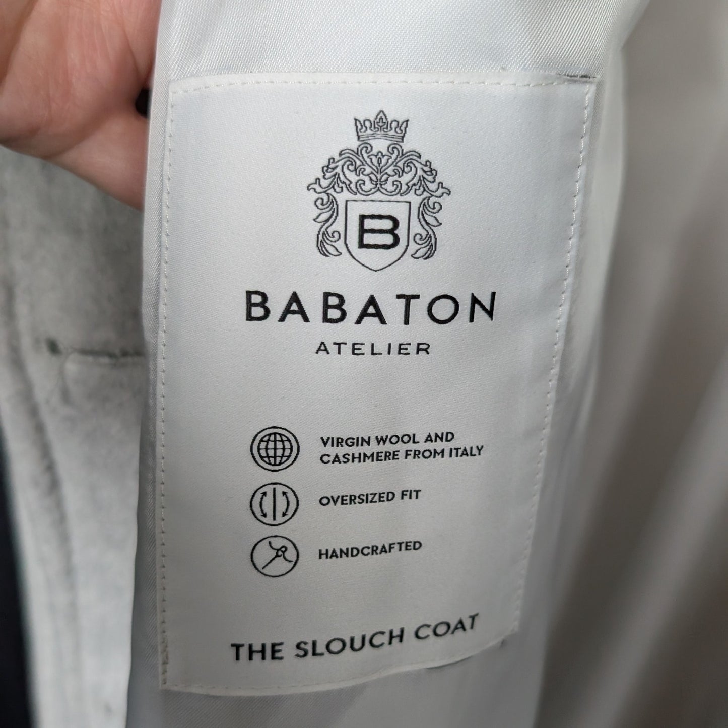 Babaton Aritzia Slouch Coat Wool Cashmere Light Heather Grey Size 3