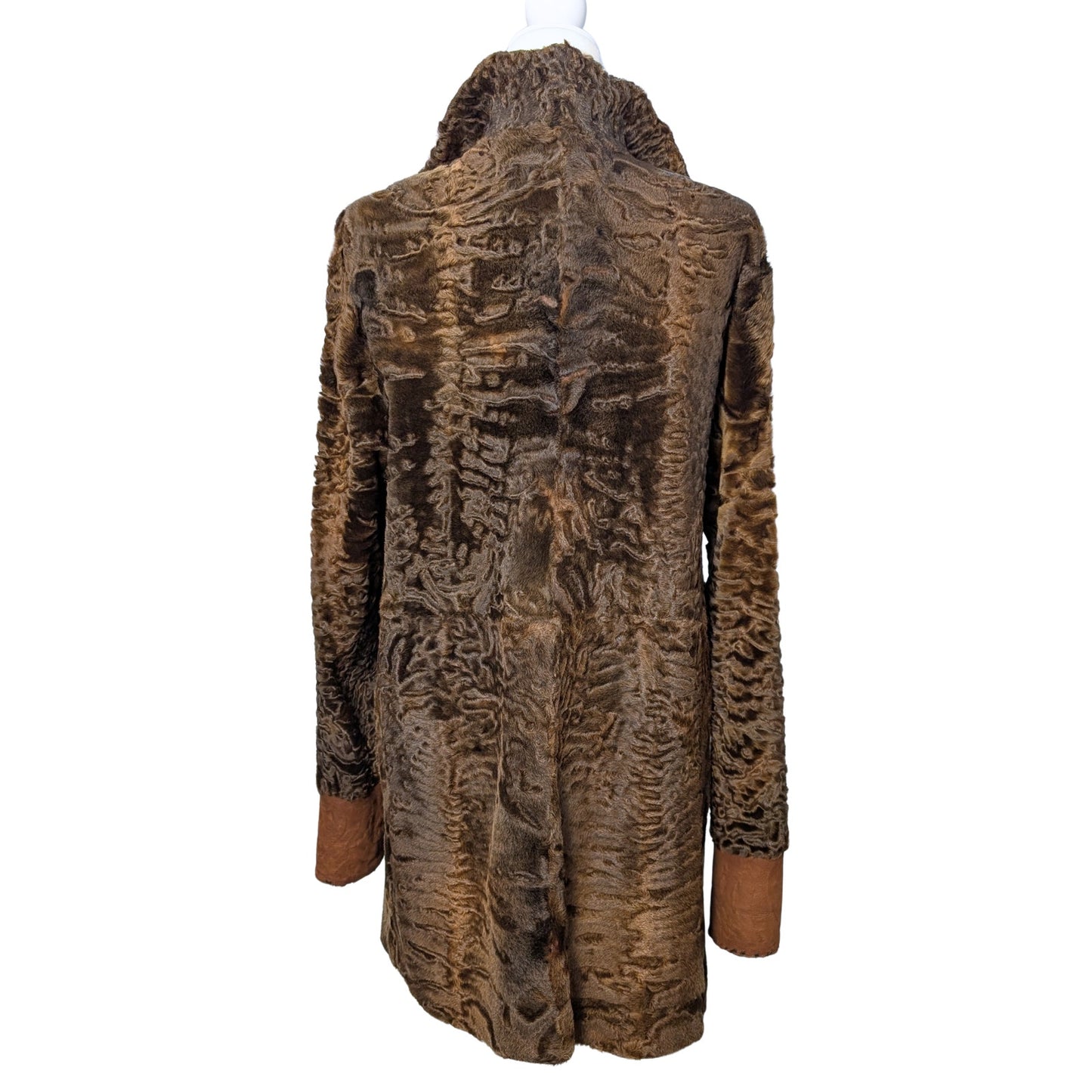 Auburn Brown Lamb Shearling Reversible Jacket Genuine Fur & Leather