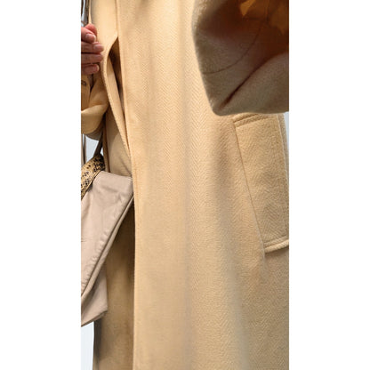 Vintage Butter Yellow One Button Wool Coat