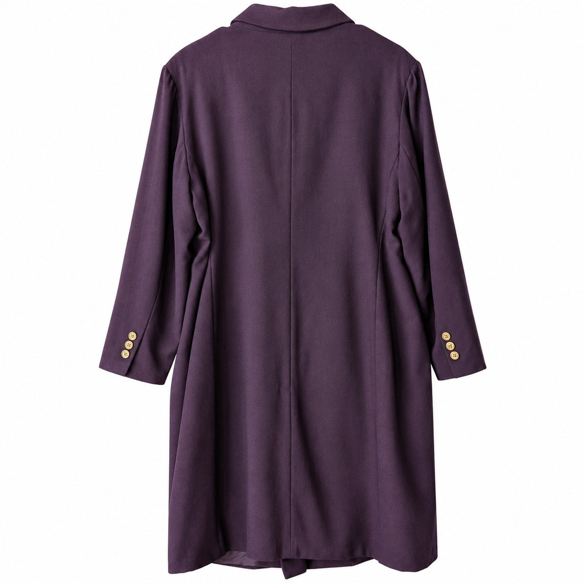 Vintage Harve Benard Plum Purple Wool Double Breasted Long Blazer Coat 18W
