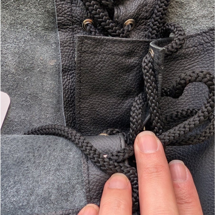 RARE Black Genuine Leather Lace-Up Pants 2XL