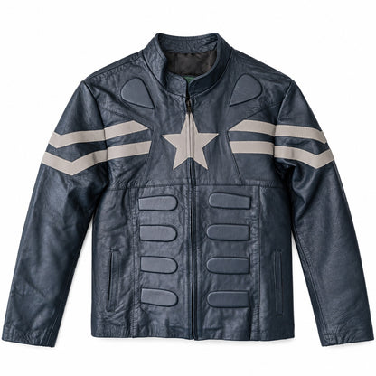 Vintage Captain America Genuine Leather Jacket Youth Size 16 Made in USA Marvel