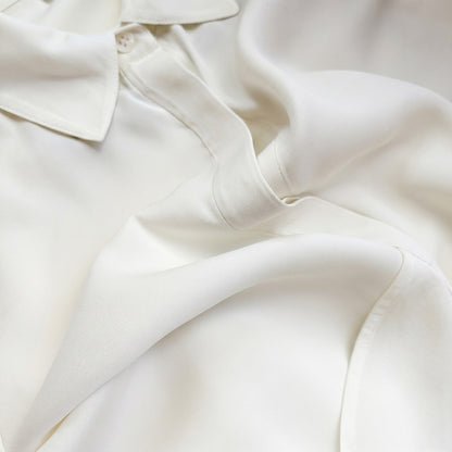 93% Silk Theory Ivory Button-Down Blouse | Size S
