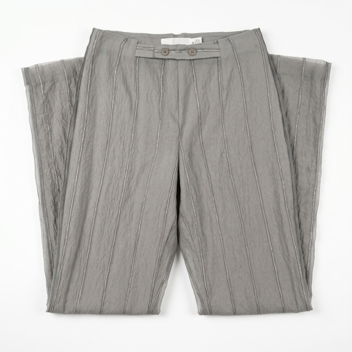 Emporio Armani Wide-Leg Trousers | Gray Taupe Textured  US 4