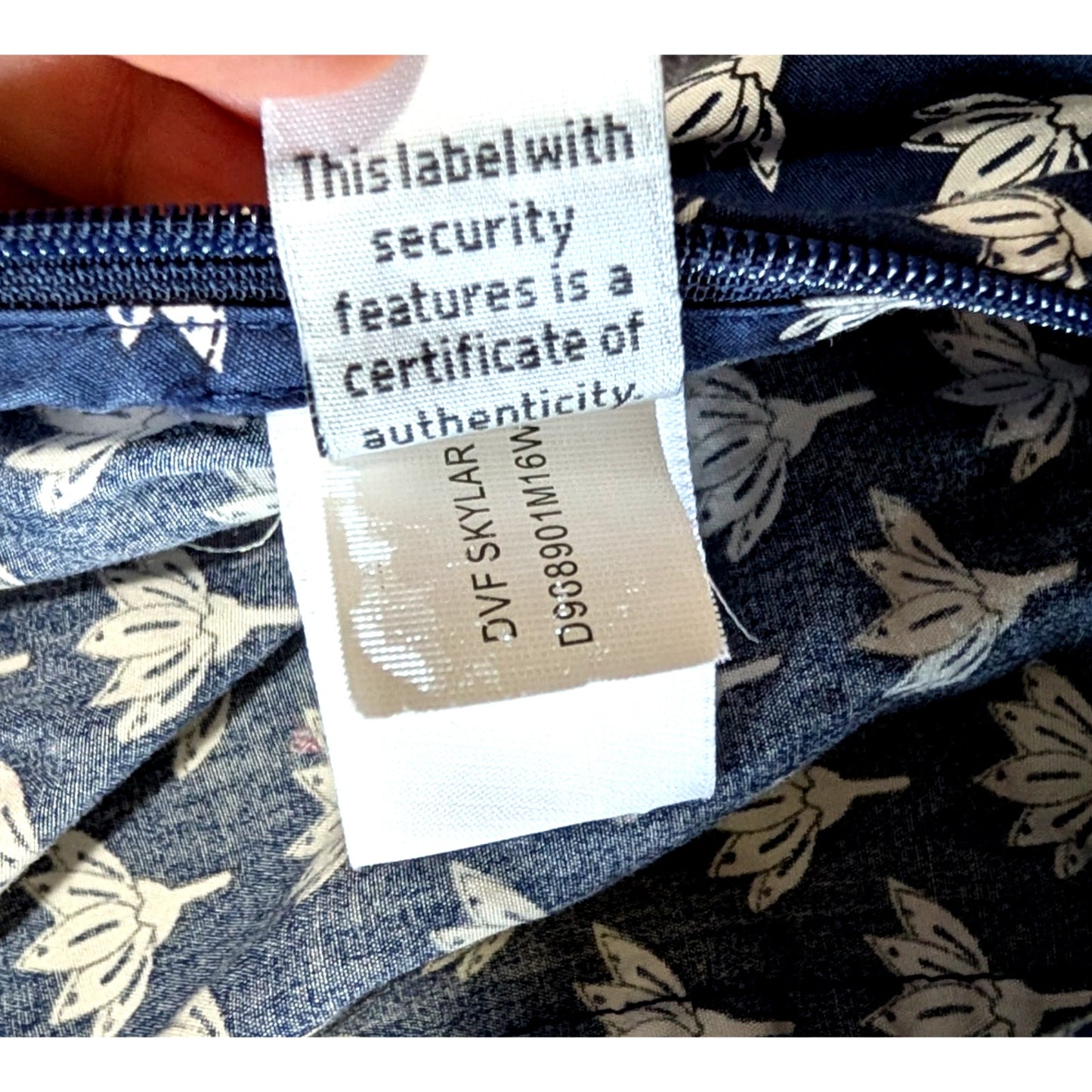 100% Cotton DVF Diane Von Furstenberg Skylar Navy Lotus Print Polo Dress | Cap Sleeves