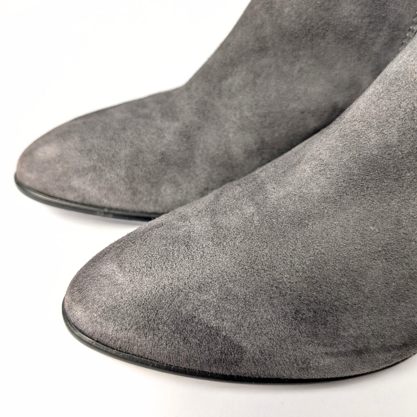 Aquatalia Gray Weatherproof Suede Knee-High Boots Block Heel Size 5M