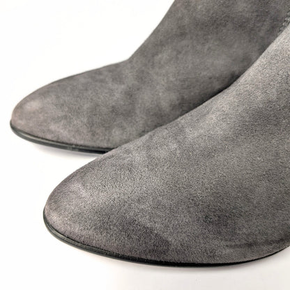 Aquatalia Gray Weatherproof Suede Knee-High Boots Block Heel Size 5M