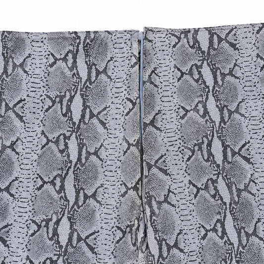 Snakeskin Print Genuine Leather Pants Gray Black Python Straight Leg Size 12