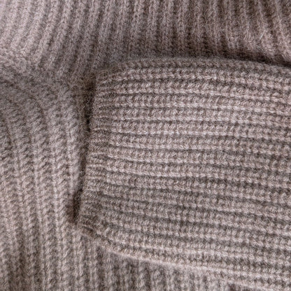 Nordstrom Wool Cashmere Blend Ribbed Turtleneck Sweater, Taupe, Size XS