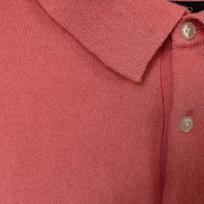 J.Crew Men's 100% Cashmere Short Sleeve Polo Sweater, Salmon Coral, Size L