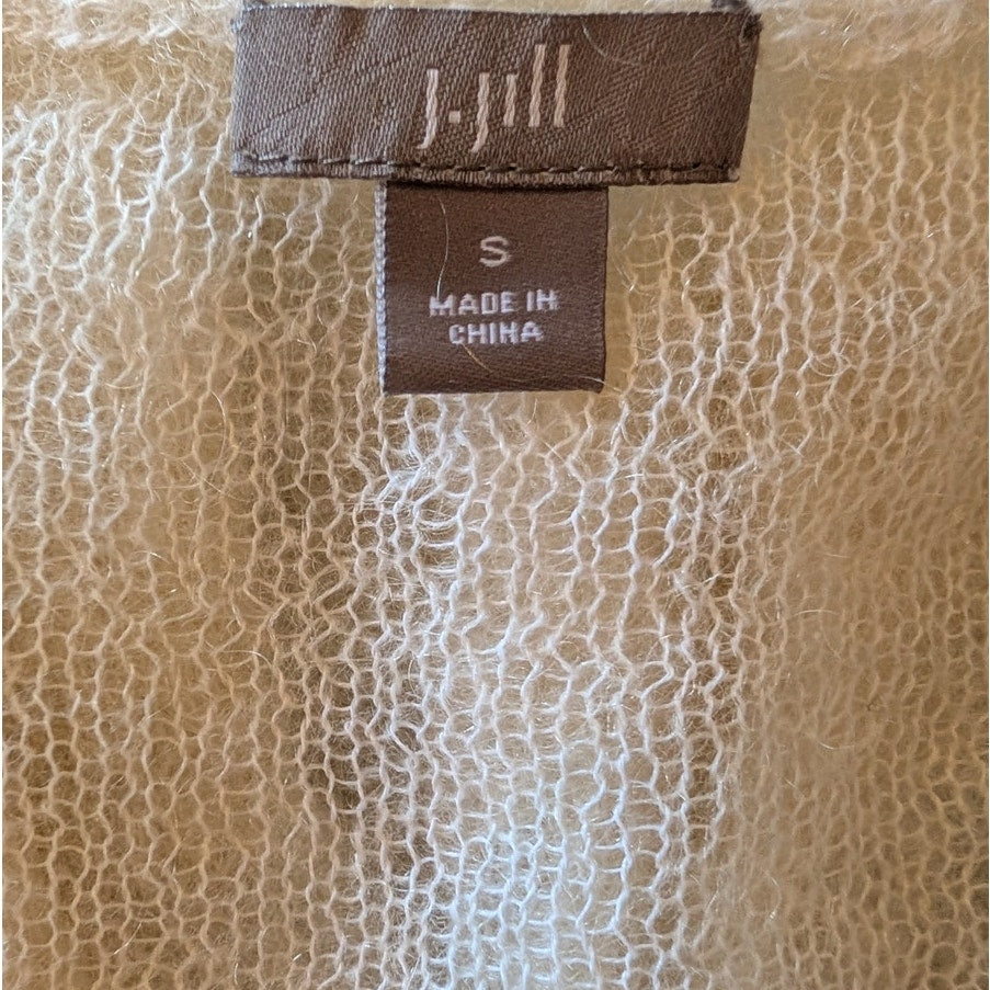 J.Jill S Ivory Open-Knit Mohair Cardigan