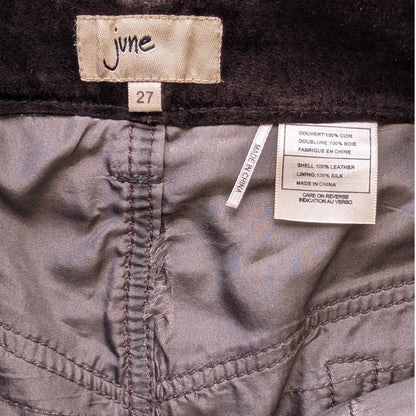 RARE Brown Super Low-Rise Genuine Suede Flare Pants