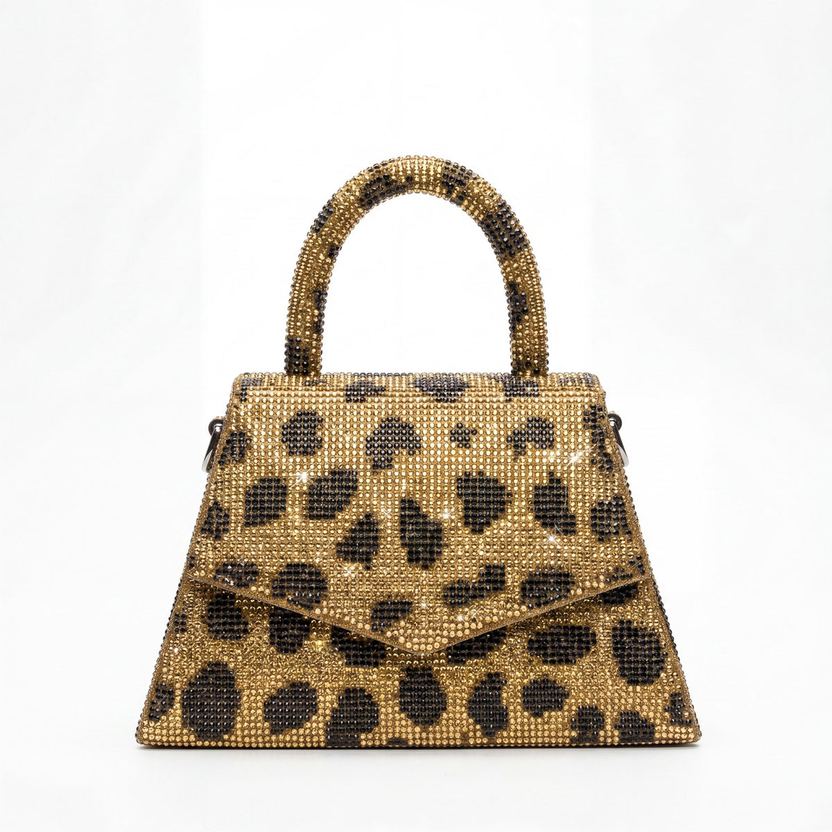 Nina Zarqua Crystal Mini Bag Leopard Rhinestone Crossbody Purse Statement Bag