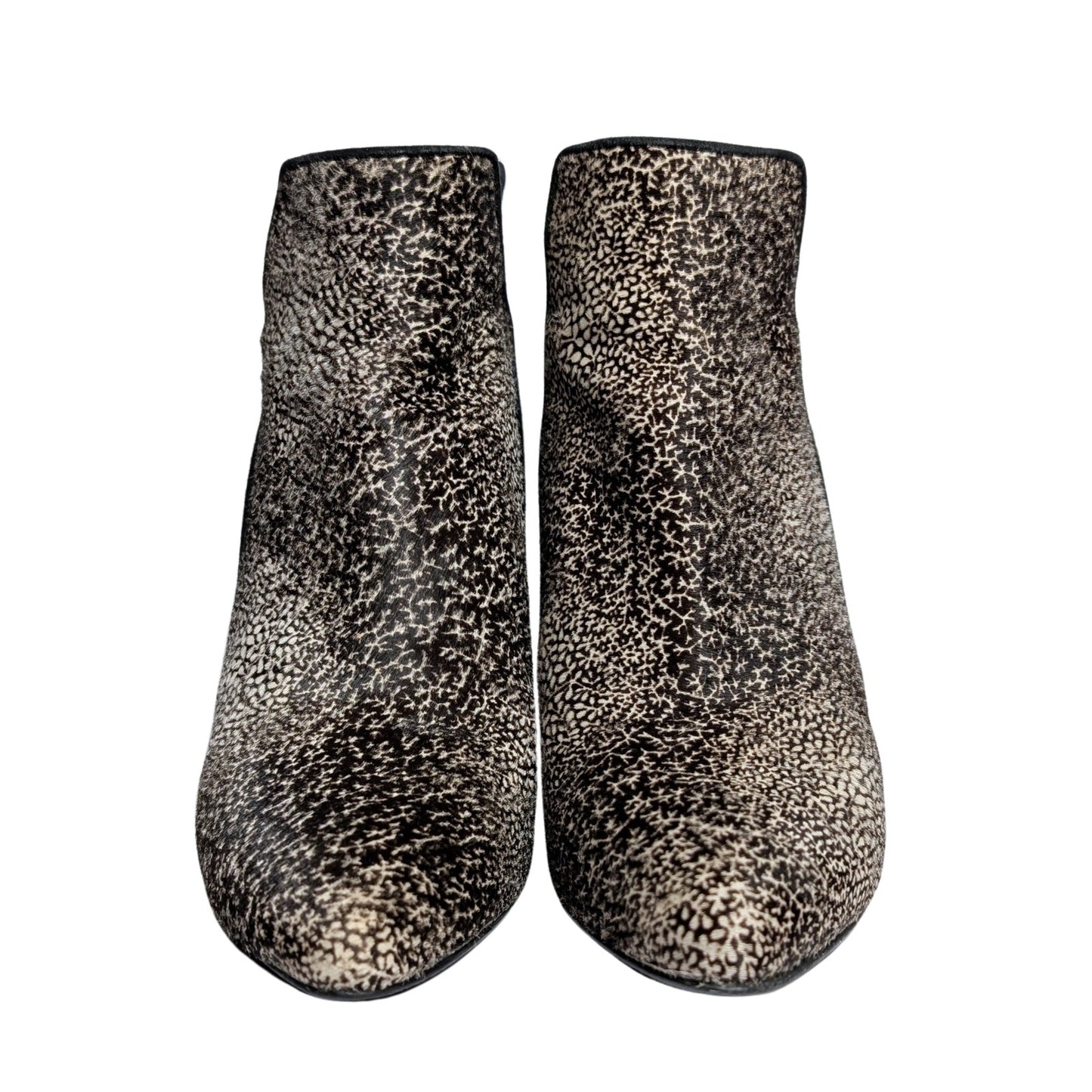 Stuart Weitzman Calf Hair Wedge Booties Sculptural Heel