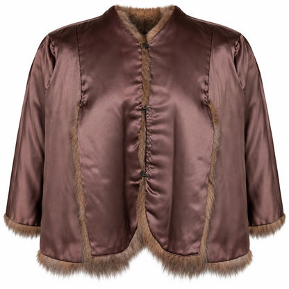 Vintage Root Fur Co Milwaukee Genuine Beaver Fur Cape Brown