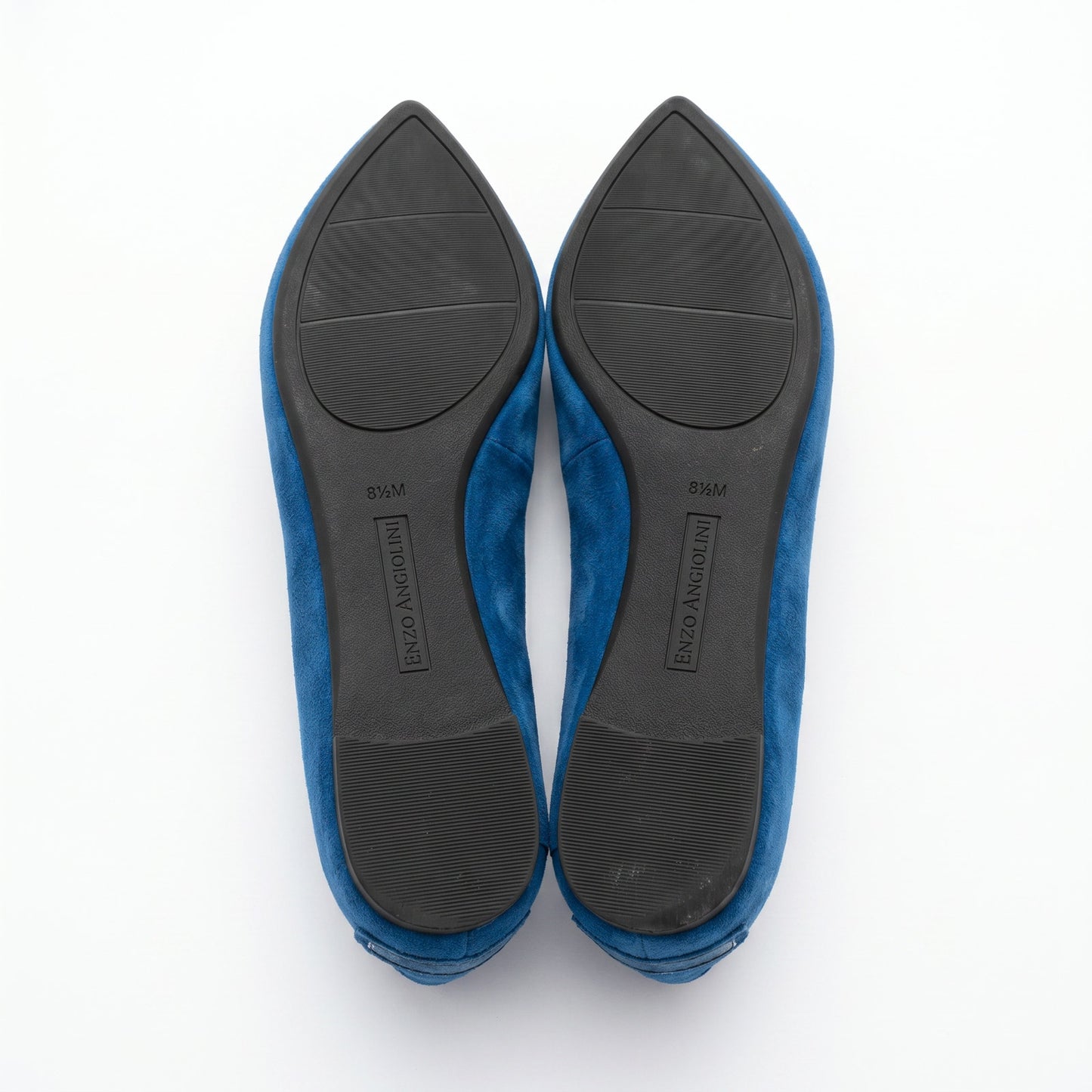 NWT 100% Genuine Leather Enzo Angiolini Eashiana Blue Suede Ballet Flats Size 8.5 M