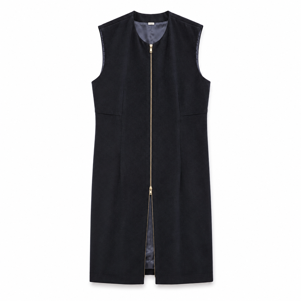 Wool Cashmere Midnight Blue Vest Dress | Two-Way | 34, 40, 42, 46