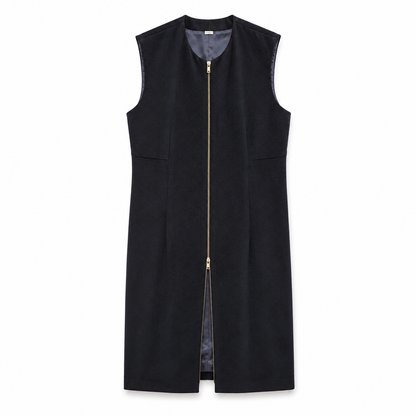 Wool Cashmere Midnight Blue Vest Dress | Two-Way | 34, 40, 42, 46