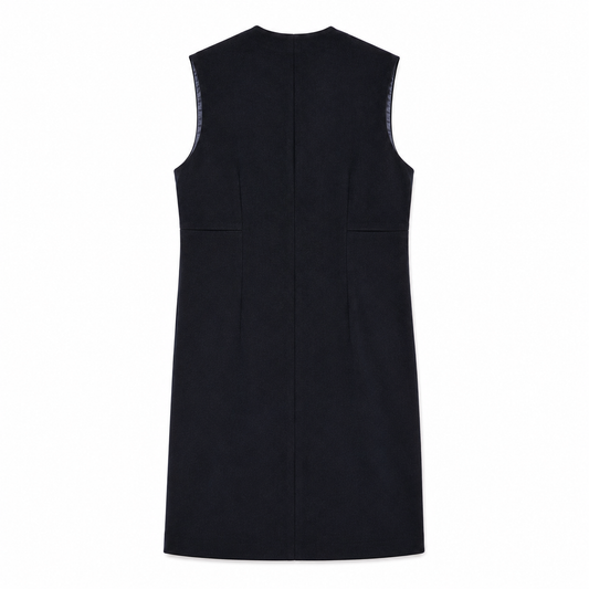 Wool Cashmere Midnight Blue Vest Dress | Two-Way | 34, 40, 42, 46