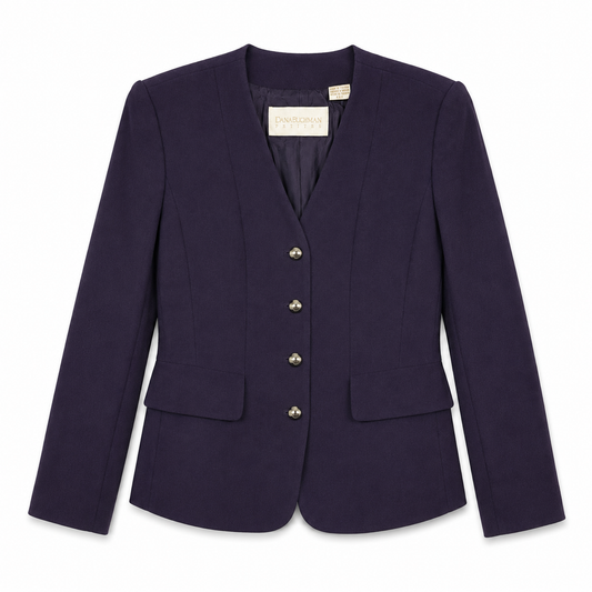 100% Wool Purple Structured Collarless Blazer Dana Buchman | 4P