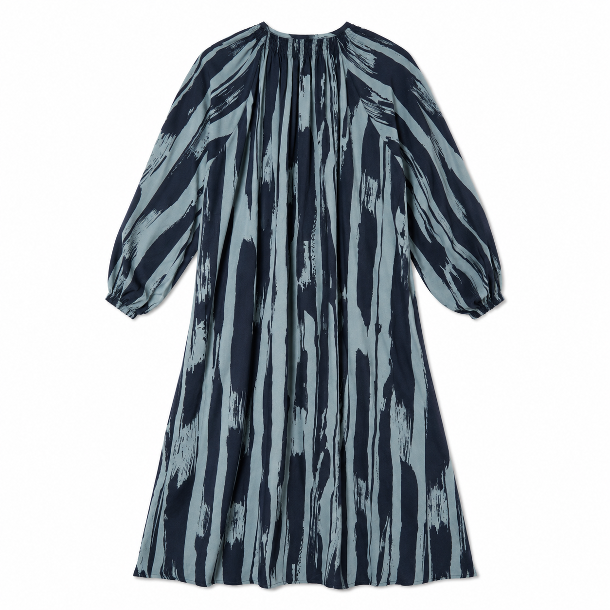 100% Silk Tucker by Gaby Basora  Abstract Brushstroke Midi Dress