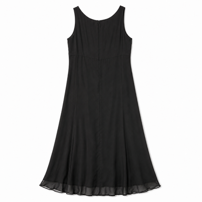 100% Silk Robbie Bee Black Maxi Dress | Gold Rose Embroidery | Size 14