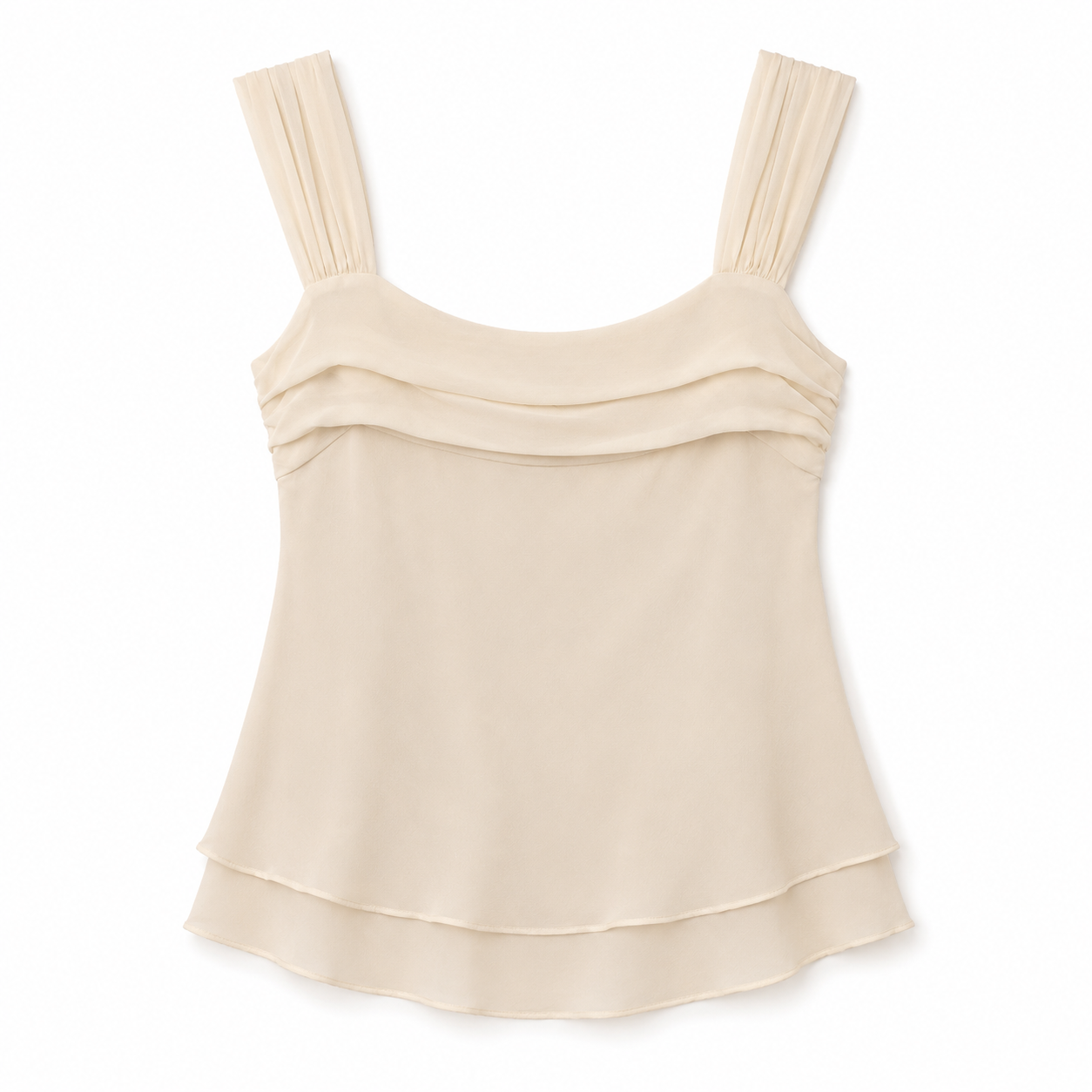 100% Silk Ivory Sleeveless Twist Front Camisole TopSize M