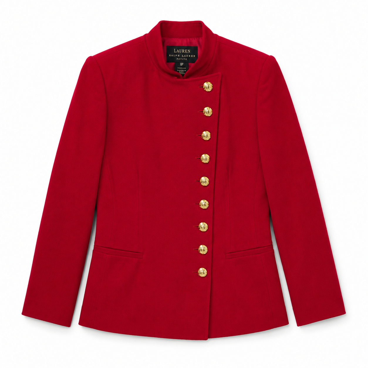 Wool Red Military Blazer Ralph Lauren | Gold Buttons | Vintage | 8P