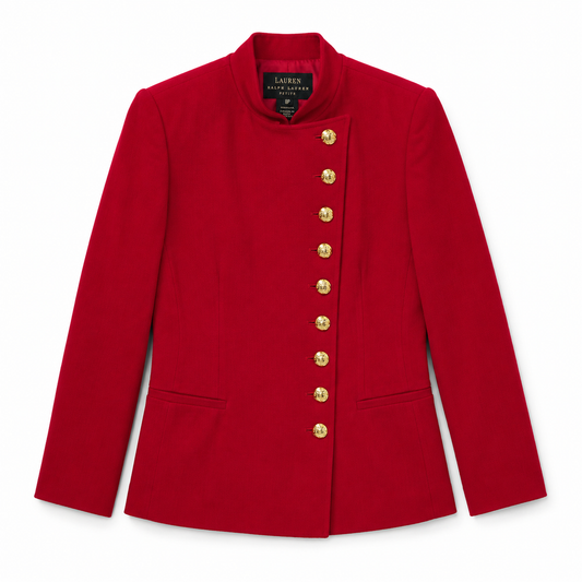 Wool Red Military Blazer Ralph Lauren | Gold Buttons | Vintage | 8P