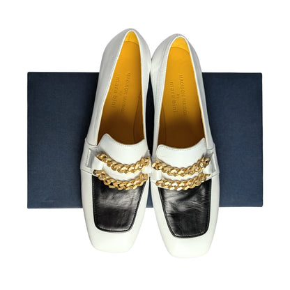 Leather Black & White Chain Loafers Madison Maison Gioia | EU 39
