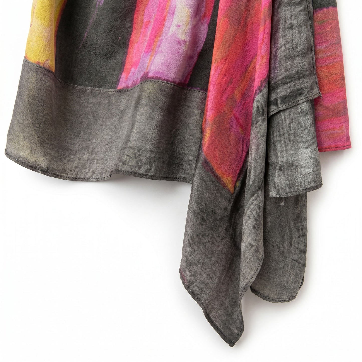 100% Silk Rachel Rachel Roy Asymmetric Abstract Watercolor Silk Dress | Size S